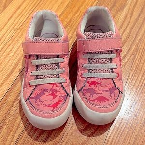 Pediped flex fit system girls dinosaur pattern sneakers (size 28 - US 11)